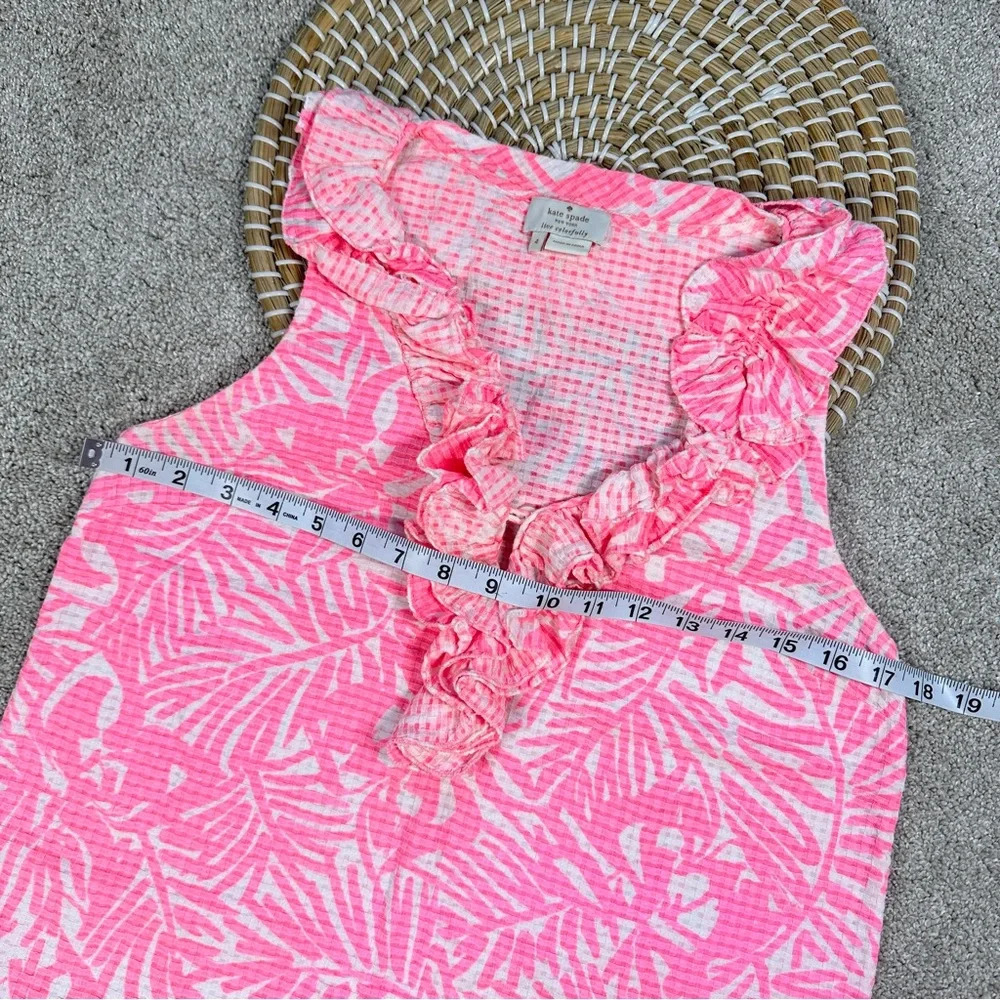 Kate Spade New York Bonnie Botanical Pink Top Blouse Sleeveless Size 4 - Picture 8 of 9